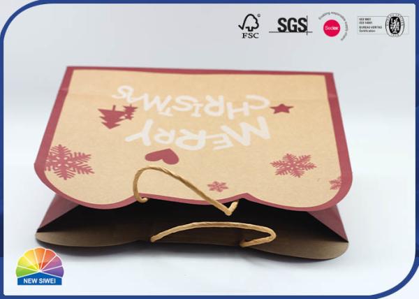 4C personalizado imprimiu o saco de papel Kraft Matte Lamination For Christmas do presente
