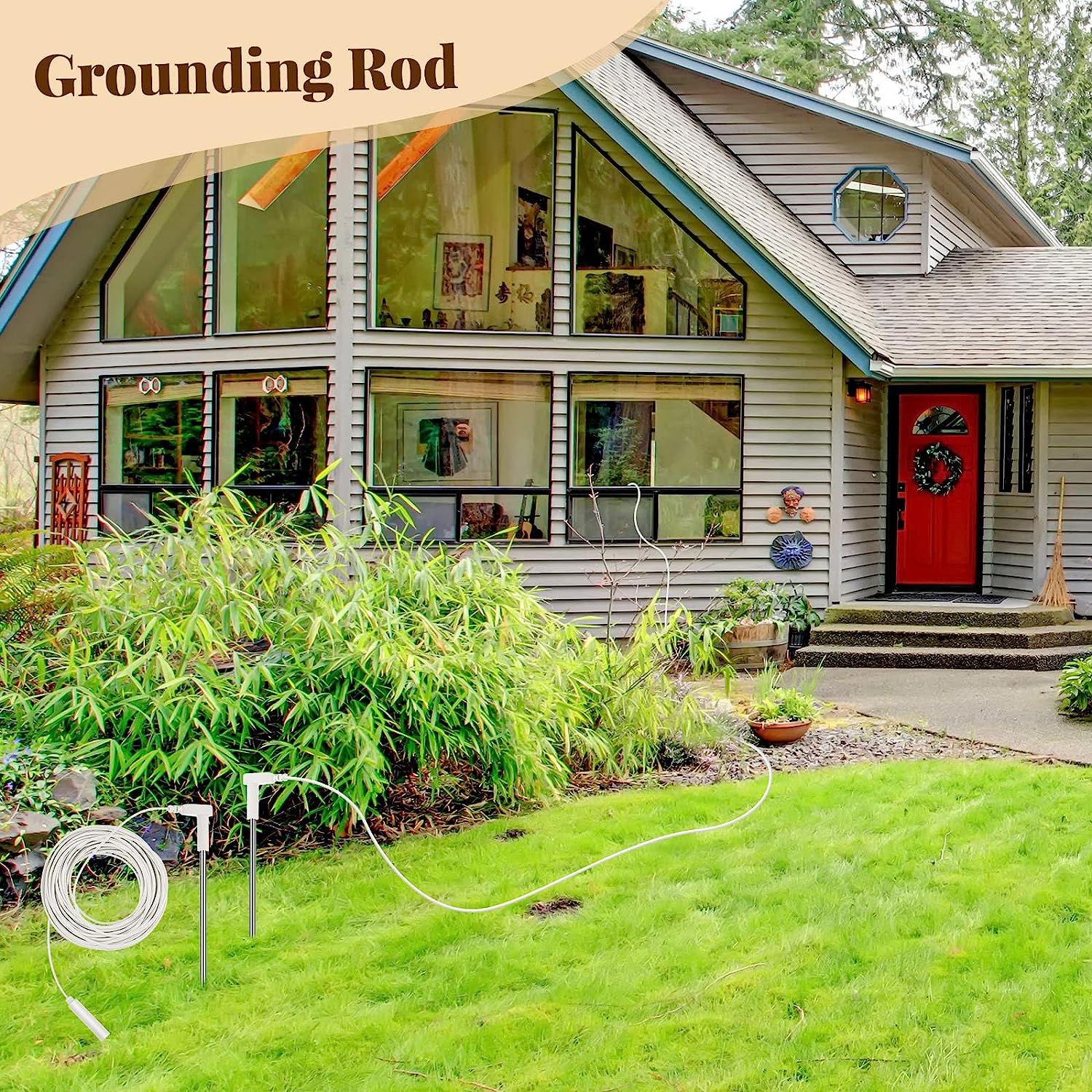 Anti-static Grounding Stainless Steel Rod With 40ft Extension Cord Grounding for Outdoor Yoga Mats