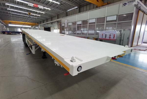 150t Heavy Mechanical Suspension Flatbed Semi Trailer for 20FT 40FT Container Transport