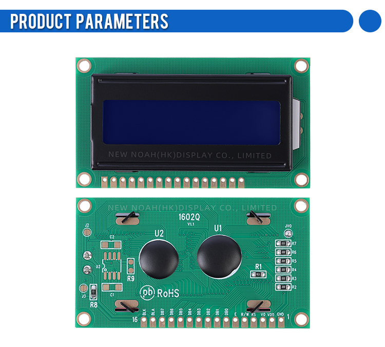 Russian Blue Film White Letters 1602Q Iic I2C Adapter Arduino With Built-In Led Backlight ST7066U