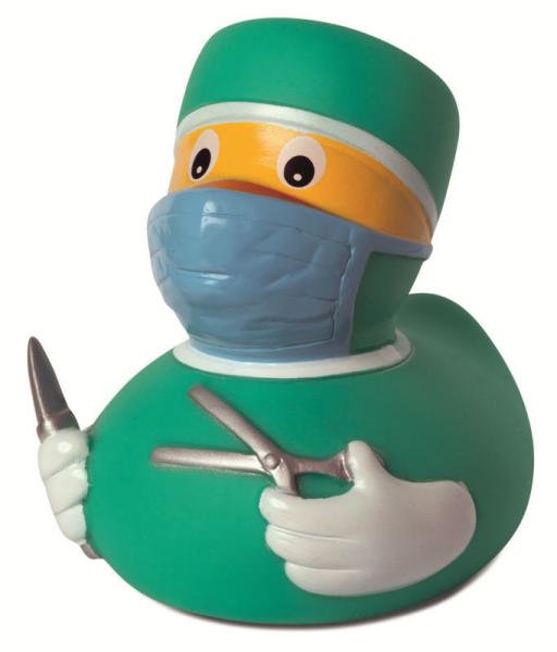 8cm Height Yellow Surgeon Custom Rubber Ducks OEM 40 Gram Eco Friendly PVC