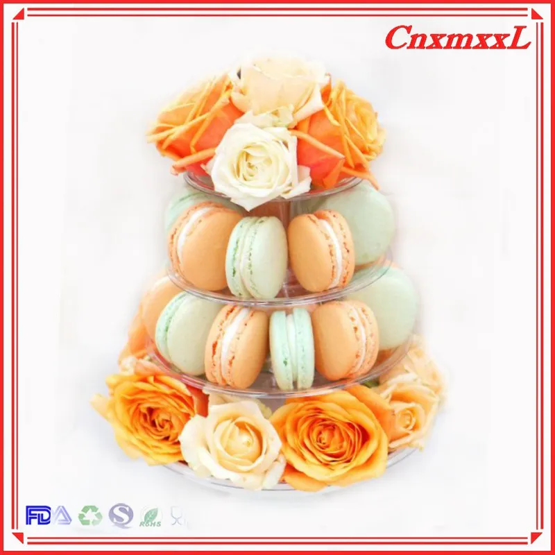Выставочная витрина еды стойки десерта башни Macaron 4 ярусов для магазина торта