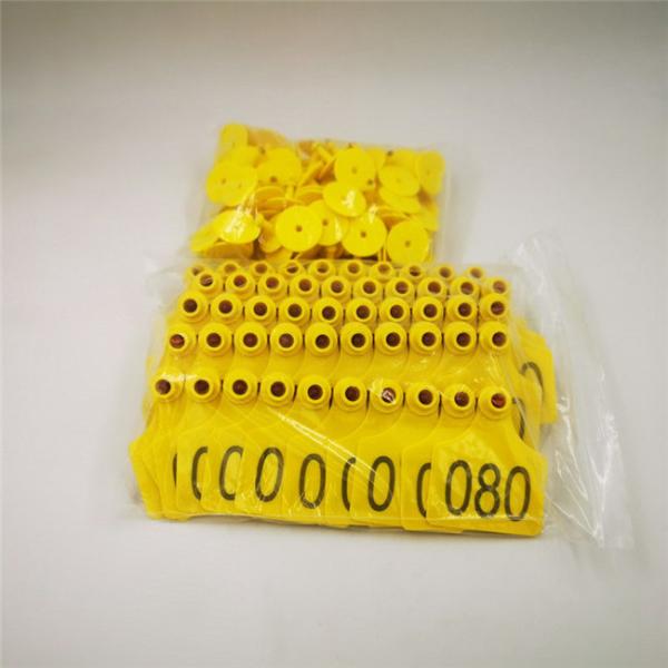 Amarelo plástico da cabra TPU dos carneiros das etiquetas de orelha dos rebanhos animais de 100mm