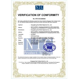 GuangDong One World High-tech Co., Ltd Certifications