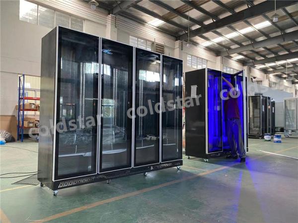 4 Glass Doors Beer Bottle Juice Cold Drink Vertical Display Beverage Showcase Cooler