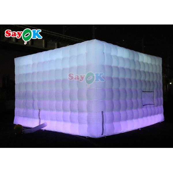 Custom Portable Black Inflatable Cube Tent Nightclub Party Bar Tent With Led Lighting Inflatable Lawn Tent