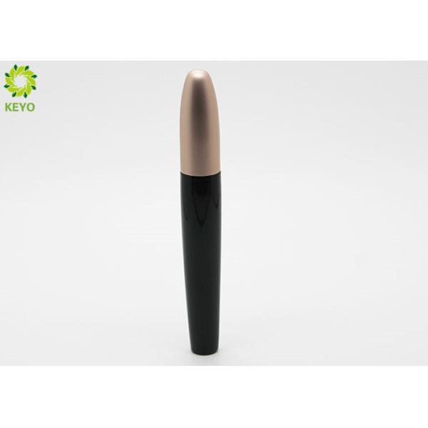 Round Plastic Empty Mascara Tube With Rose Gold Plastic Screw Brush Cap