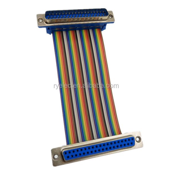 37Pin D-SUB Flat Ribbon Cable with Gold-plated Connector and Customizable Length DB37 PIN Connector Cable Assembly