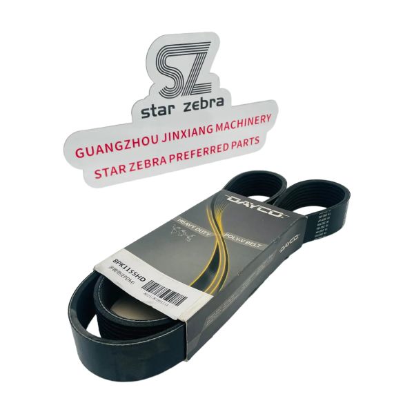 Engine Cooling Fan Belt Excavator Parts 1876184560 8973628150 8PK1155 for ISUZU Hitachi Excavator Parts Engine Spare Parts