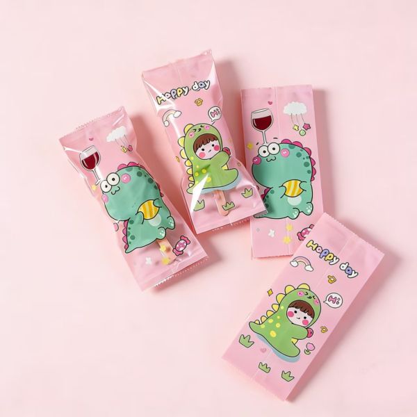 Low MOQ Middle Gusset Packaging Stocked Plastic OPP Bag Food Grade Packaging for Chocolate Bar Lolly Popsicle Ice Cream Pizza