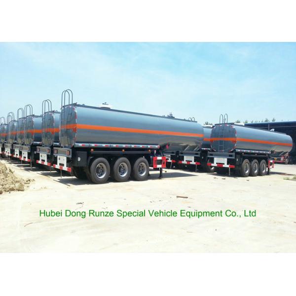 3 Axles Spring Suspension Chemical Tanker Truck For 33CBM Sodium Hypochlorite NaOCl