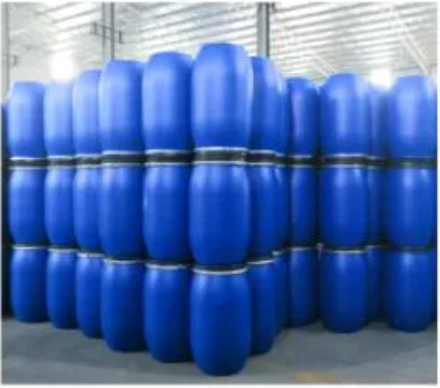 Cylindrical 120L Water Barrel HDPE Plastic Blue Drum Solid Liquid