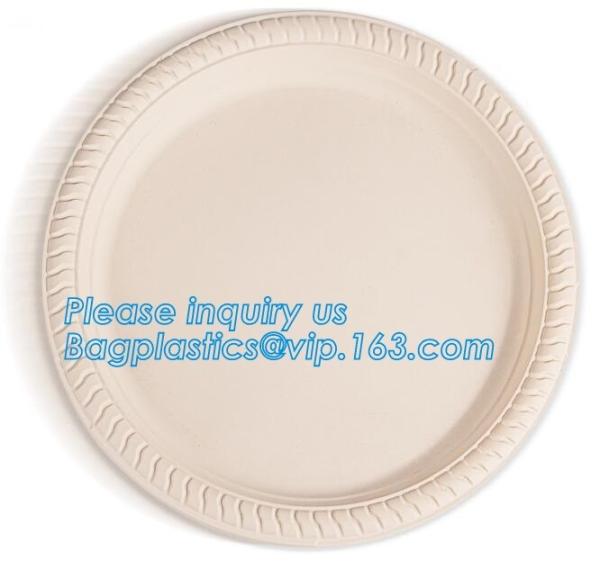 custom printed party plates disposable sugarcane bagasse plate Biodegradable Bamboo disposable paper plates bagease pack