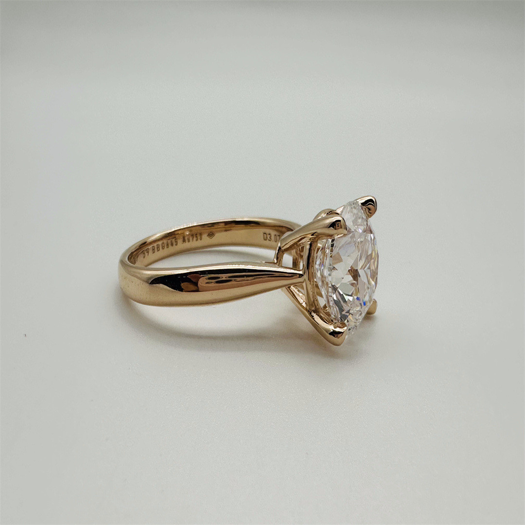 18K Lab Diamonds Ring and Gold Wedding Ring Setting1894 Four Prong Classic Diamond Ring