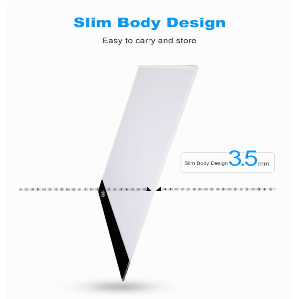 OEM ODM Acceptable Portable LED Drawing Board Large 210x150mm Plastic Light Pad Suitable for Tracing Sketching Artists