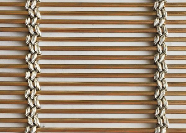 Metal de aço inoxidável de bronze antigo Mesh High Tension de PVD 3m a 100m