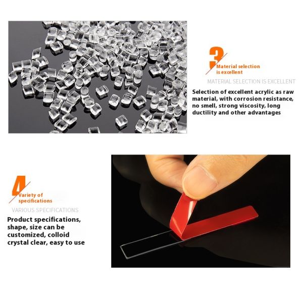High Viscosity Red Crystal Nail Tape Cut-Free Adhesive Sticker with Double Sided Acrylic Wearable Manicure Display Tape
