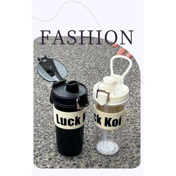 600ML Reusable Plastic Straw Cup With Custom Logo Eco Friendly Water Bottle As In Shown