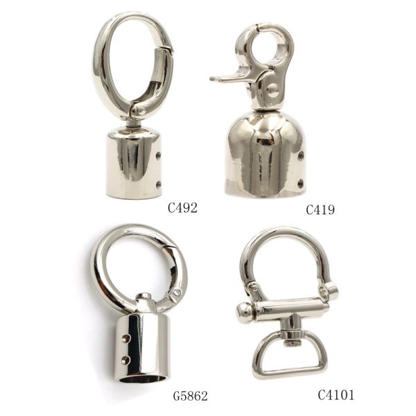 Metal Accessories Tassel Cap Hook Hardware Round Carabiner Spring O Ring with Tassel Cap End