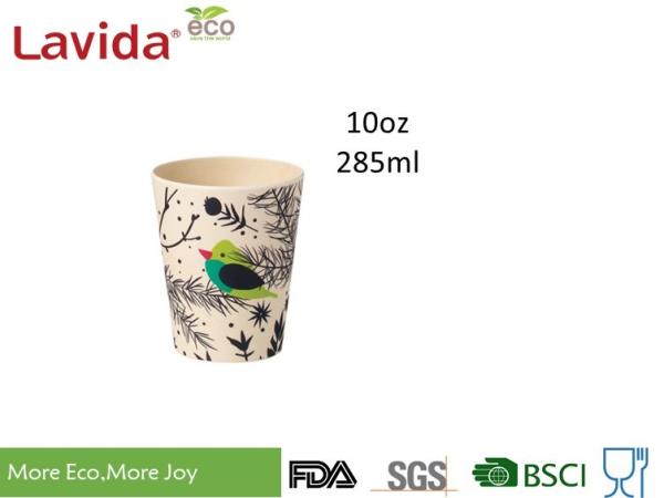 Mixed Colors Bamboo Fibre Eco Cup ​Food Grade Material Anti - Bacteria 10oz Volume
