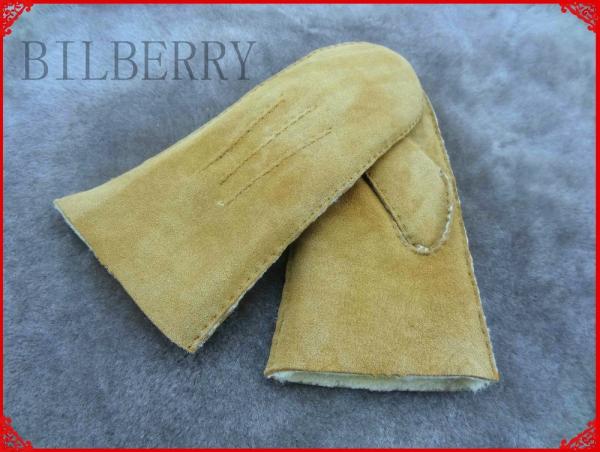Lady Sheepskin Shearling Leather Mitten Gloves For Winter Fashion Designs