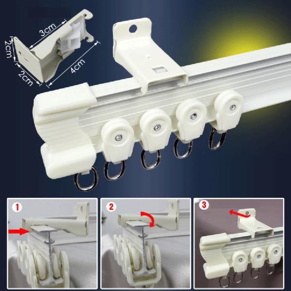 Heavy Duty Curved Aluminum Pole Bay Window Rod Bendable Curtain Track Rail for Room Divider