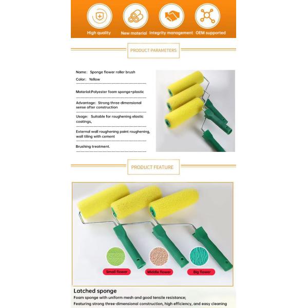 Plastic PP Handle Professional Polyester Foam Paint Roller Brush for Painting Services