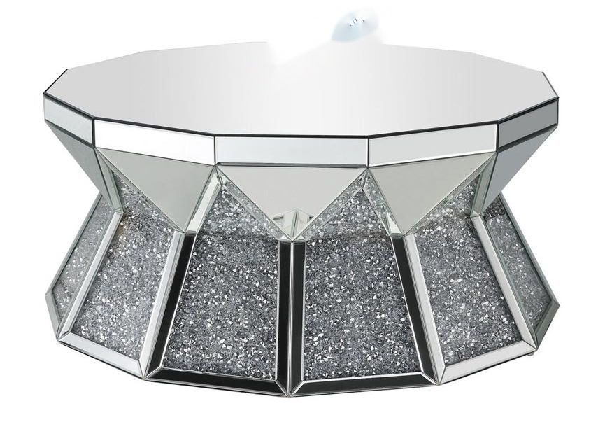 Noralie mirror table coffee With Faux Diamonds Inlay 96X96X46CM