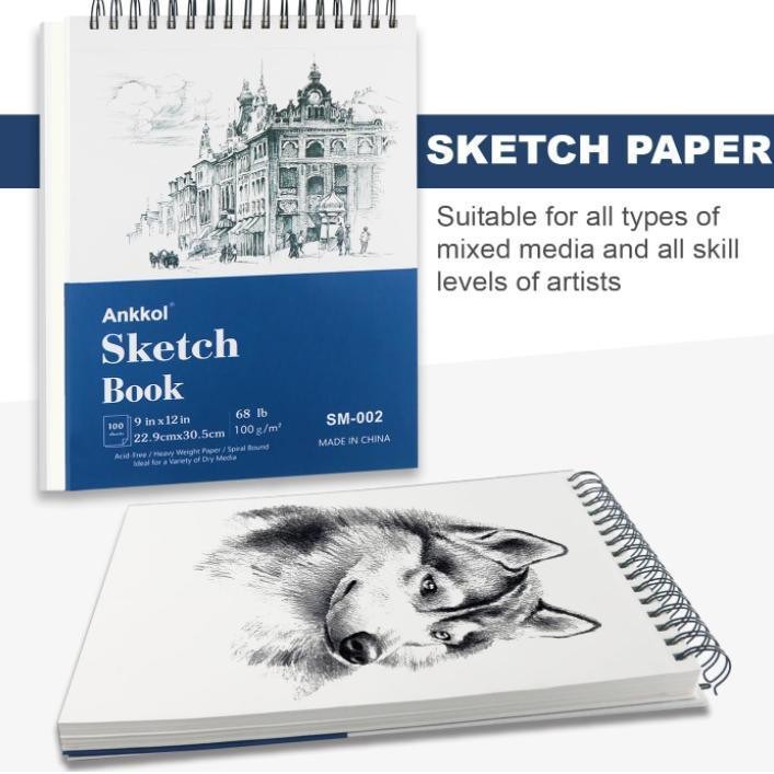 A5 Spiral Bound Sketchbook 100 Sheets of Sturdy Acid Free Drawing Paper for Adults Teens