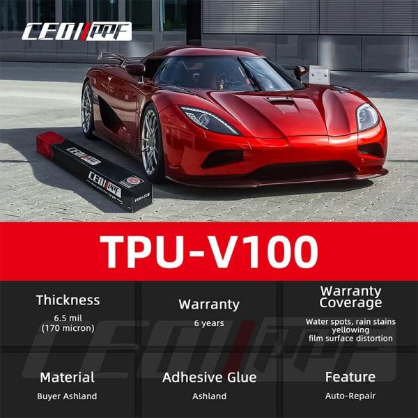 TPU-V100 Hydrophobic Self Healing Anti Scratch Wholesale PPF TPU Car Protective Film