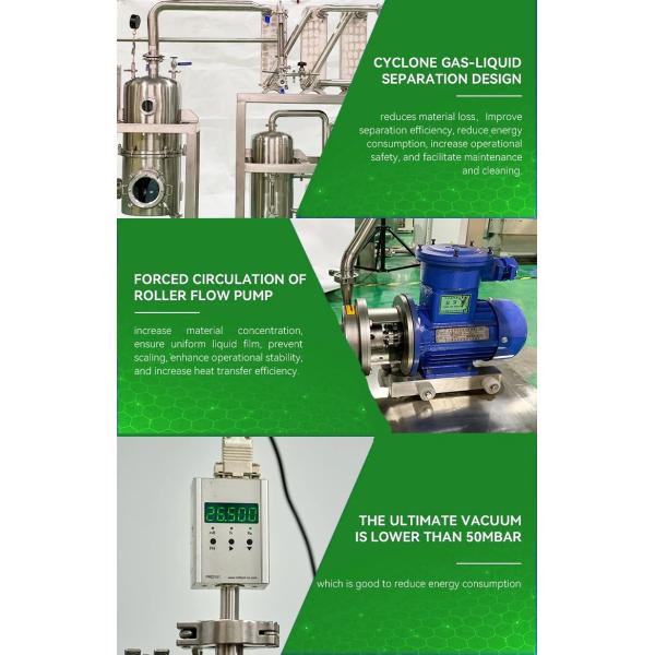 Compact Falling Film Evaporation Concentrator for Industrial Production