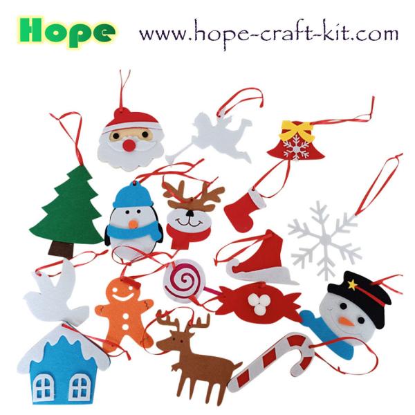 Merry Christmas Tree Decoration Hanging Pendants Felt Craft DIY Material for Kid Ornament Creative Craft Kits OEM ODM