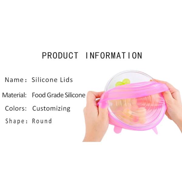 7 Embalaje tapa de recipiente reutilizable Silicona Productos para el hogar BSCI redondo