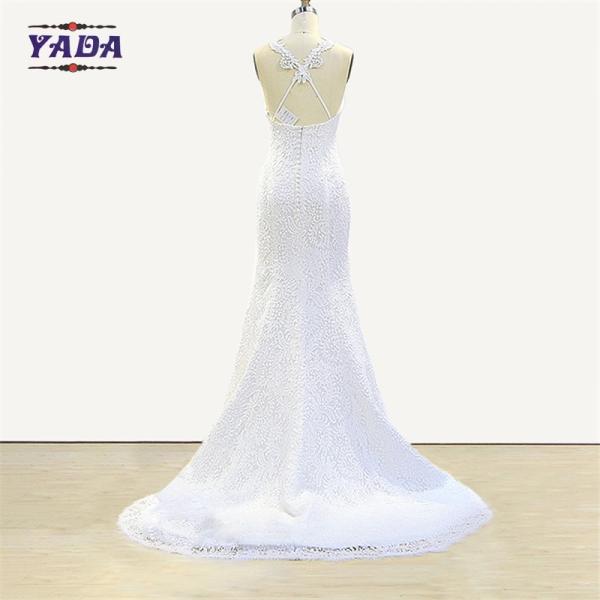 Women slim fit v neck alibaba lace sexy bridal mermaid dress patterns wedding dresses China