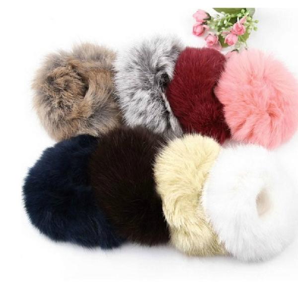 Autumn and winter days really rabbit fur ball hair ring head Shengpi tendons