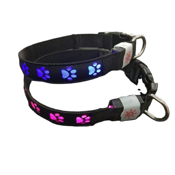 All Season LED Flashing Dog Collar Small Medium Large Illuminated Dog Collar