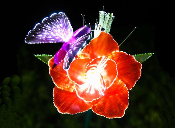 LED optical fiber rose hummingbird wedding scene layout lighting festival commercial beauty display bright decoration