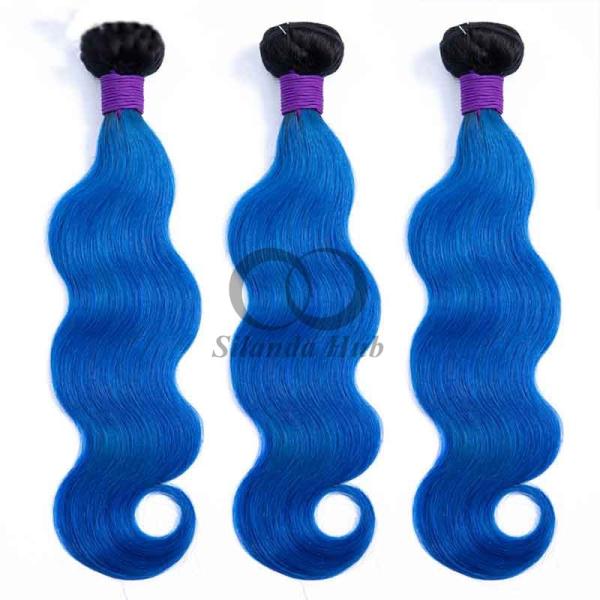 #T1B/Blue Body Wave Remy Human Hair Bundles Sew In Weave Bundles Brazilian Bundle Deals