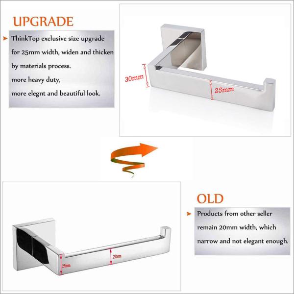Luxury Bathroom Hardware Accessories Chrome Finished Adhesive Toilet Roll Holder