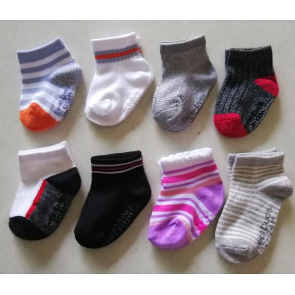 Anti Slip Thermal Custom Baby Socks , Funky Non Skid Striped Baby Socks