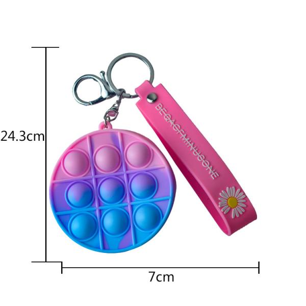 Stress Relief Silicone Coin Purse Push Pop Fidget Bag , Candy Color Fidget Sensory Toy