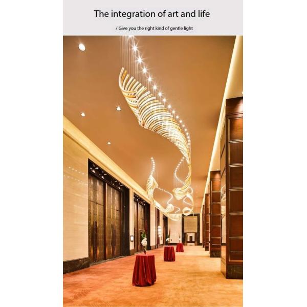 Custom Big Large Hotel Lobby Banquet Hall Murano Glass Pendant Light Modern Luxury Chandeliers For Wedding Hall Decorations