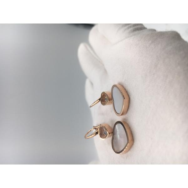 Chopard Happy Hearts earring 18k pink gold with diamond and mother-of-pearl