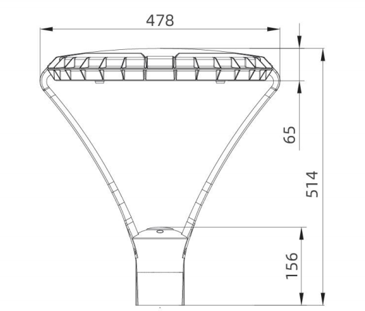 Solar Post Top Light 30W-150W Courtyard Light IP66 IK09 CCT6500K Garden Light Used In Parks And Walk Paths