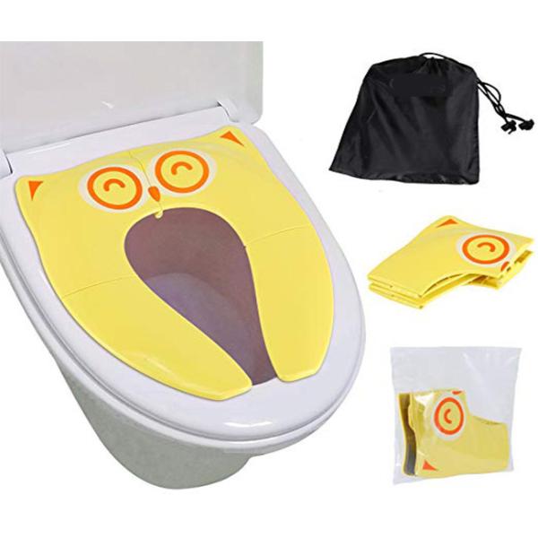 Yellow Potty Foldable Toilet Seat / Baby Safety Toilet Seat Cover 13.5*11*1 cm