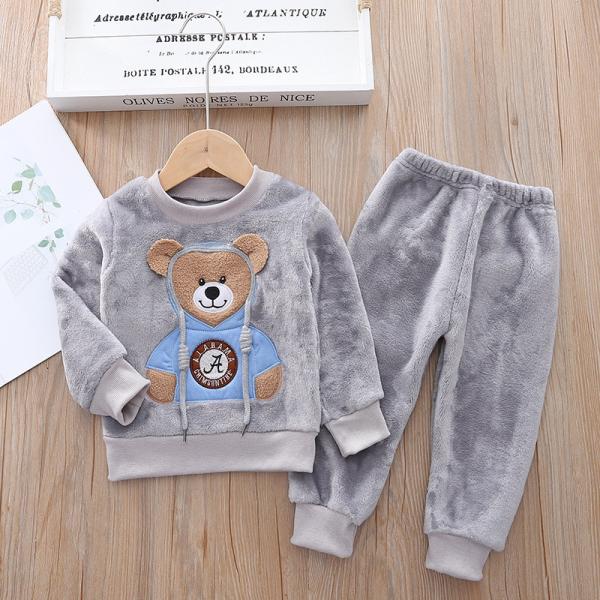 Criança Brown 28kg Teddy Bear Wearing Pajamas Sleepwear do bebê 145cm para o outono
