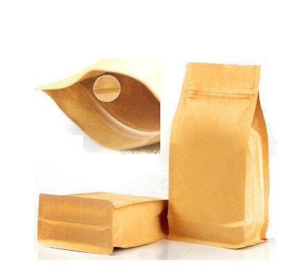 Food Grade Resealable kraft  zipper paper bags for Tea/ Coffee Packing with Bottom Gusset