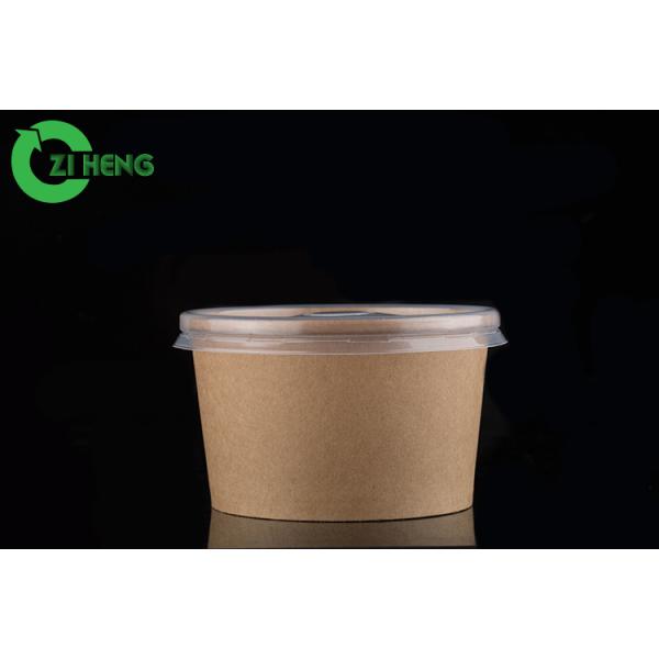 Логотип Брауна оправы качества еды широкий сформированный изготовленный на заказ напечатал плошку для супа 8oz Kraft бумажную