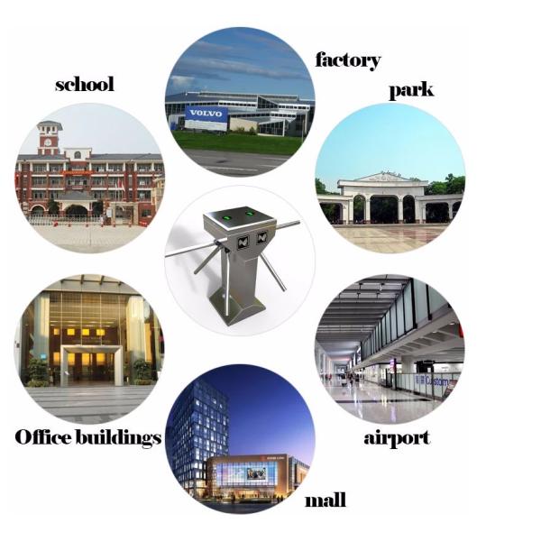 2 Ways Vertical Tripod Turnstile Tripod Access Control System 0.5NM/24V