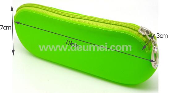Wholesale Promotional Ladies Handle Silicone Glass Bag/Silicone Cosmetic Bag with Zipper
